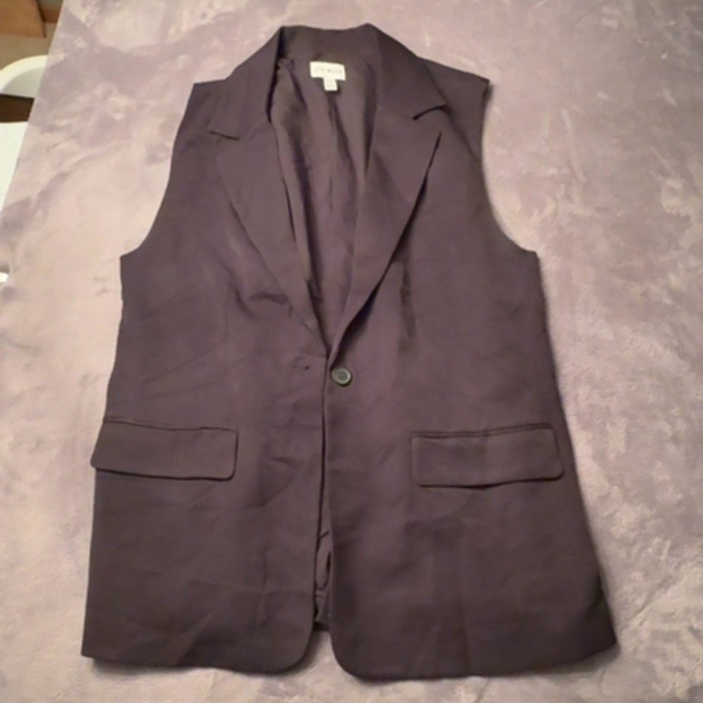 STEVE MADDEN Vest Women XL Black Tailored Sleeveless Blazer Longline